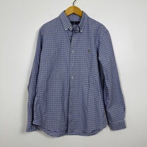 Ralph Lauren Classic Fit Blue Gingham Button Down Shirt Size Large